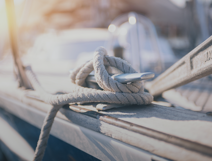 A nautical rope wrapped around a metal boat cleat, representing one of many RDV career opportunities.