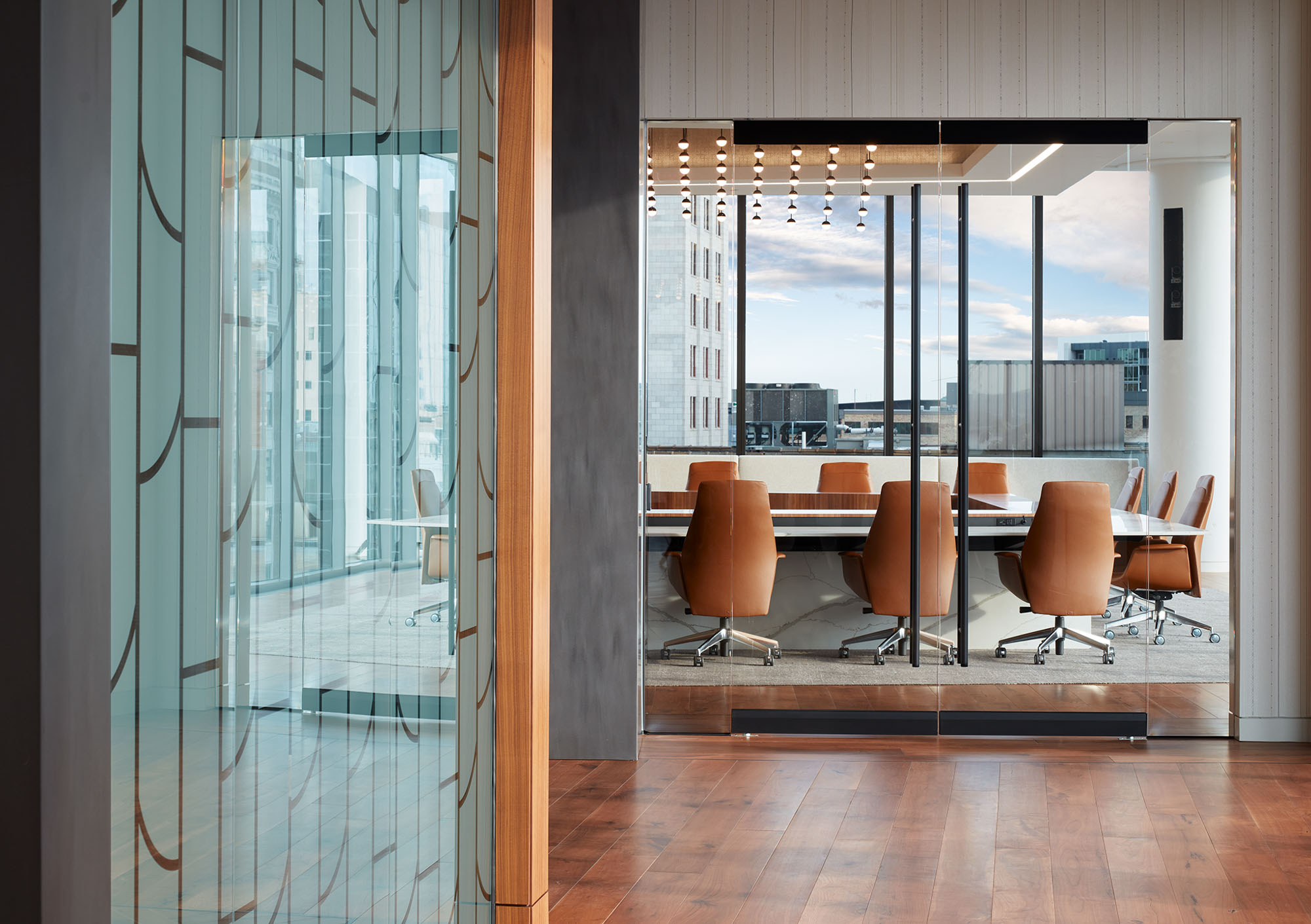 View of a modern glass conference room that represents the teamwork and mission that drive RDV Corp.